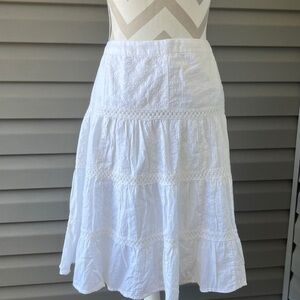 Tommy Hilfiger Womens Embroidered Skirt White Sz 8